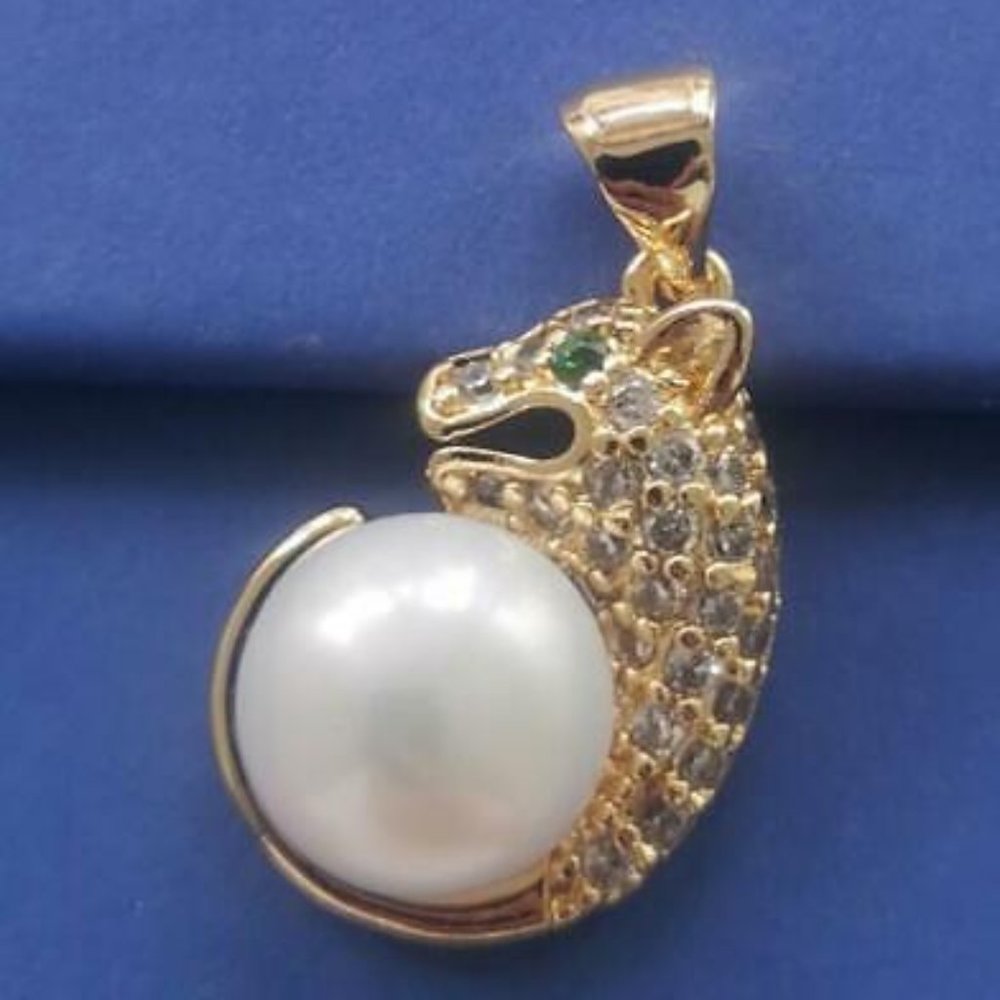 100% Genuine Pearl AAAA 10-11mm WHITE LEOPARD STUD PEARL PENDANT